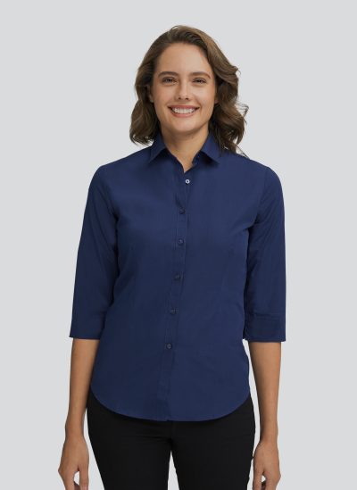 MICRO CHECK is Navy Corporate Shirt
