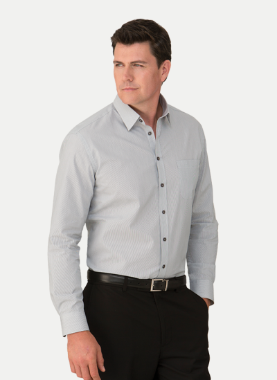 Charcoal easy wear Pinfeather shirt in PINFEATHER 4265